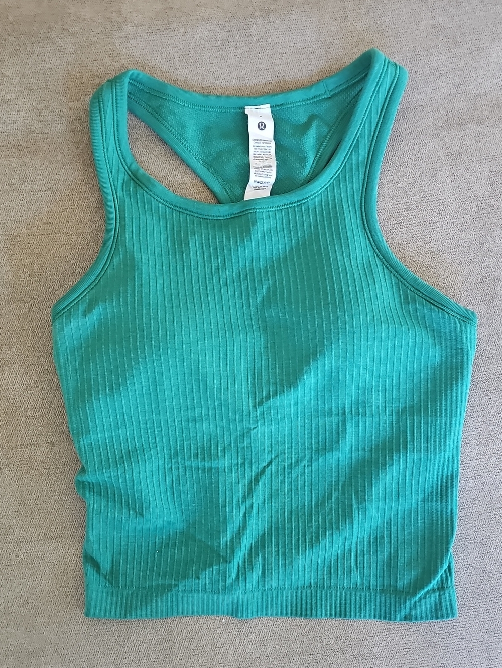lululemon athletica Ribbed Racerback Crop Tank - Teal
